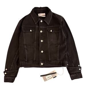 C2H4 Denim Trucker Jacket Washed Black Sz S